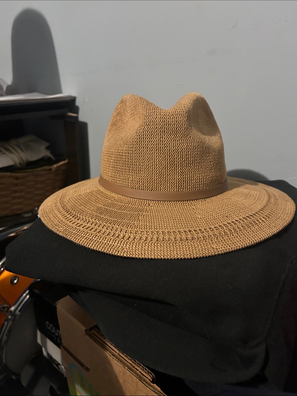 San Diego Hat Company Tan Straw Fedora with Brown Band